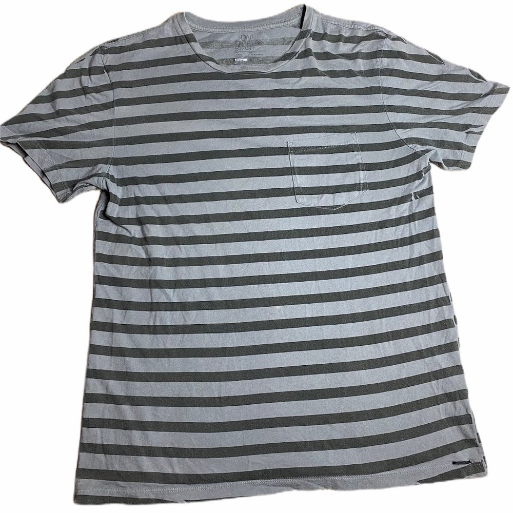 Pacsun On the Byas Grey/Black Stripe Tee